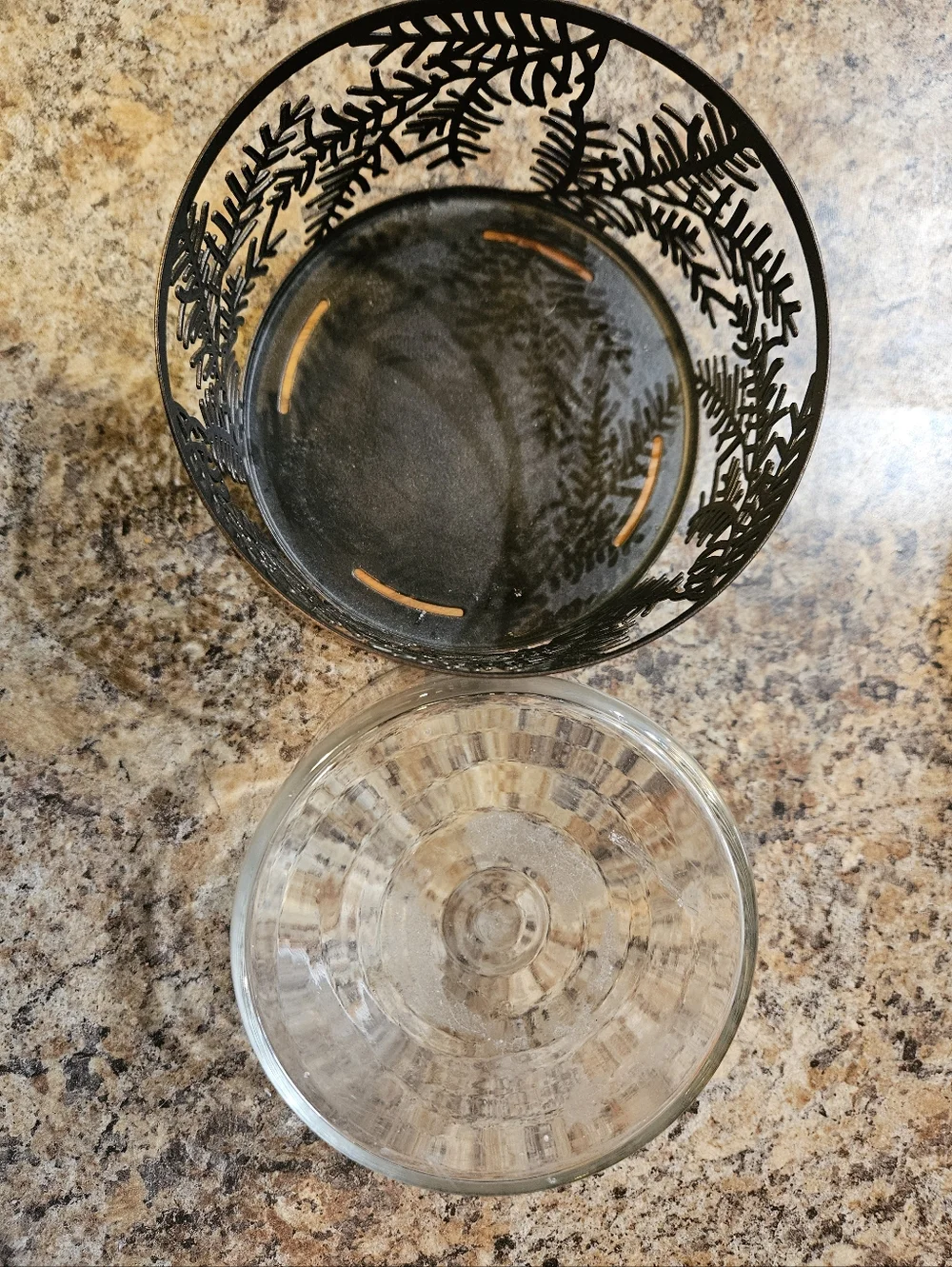 Brown Pine Branches Candle Holder/Potpourri/ Candy Dish
